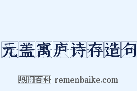 元盖寓庐诗存造句是什么意思的图片